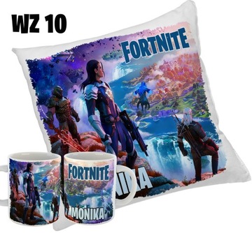 Zestaw FORTNITE KUBEK + PODUSZKA + IMIĘ RÓŻNE WZORY PREZENT