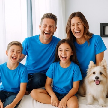 Набор футболок для семьи в любом количестве разных цветов и размеров темно-синий