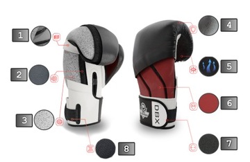 КОЖАНЫЕ СПАРИНГОВЫЕ БОКСЕРСКИЕ ПЕРЧАТКИ MUAYTHAI DBX BUSHIDO HAMMER 14 OZ