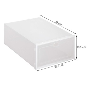 НАБОР ИЗ 10 КОРОБОК КОНТЕЙНЕРОВ-ОРГАНИЗАТОР ОБУВИ С КЛАПАНОМ ДЛЯ ГАРДЕРОБА 33х23,5х13,5 см