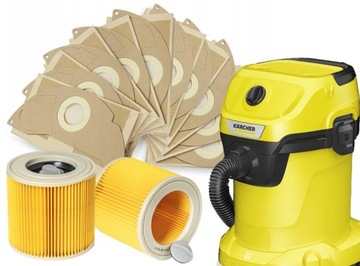 10x WORKI + FILTR DO KARCHER MV2 WD2 A2004