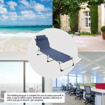 Портативный складной шезлонг для улицы, пляжа, сада, патио.