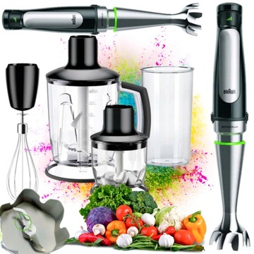 Blender ręczny kielichowy do smoothie koktajli Braun MultiQuick 7 czarny