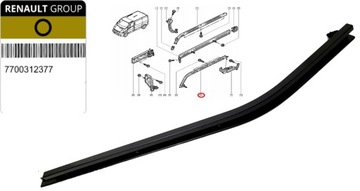 PROWADNICA LISTWA DRZWI PRZESUWNE RENAULT TRAFIC II VIVARO A DOLNA ORYGINAŁ