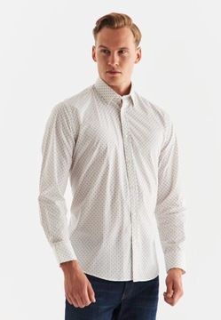 Koszula męska Biała wzory Regular Fit PAKO LORENTE r M