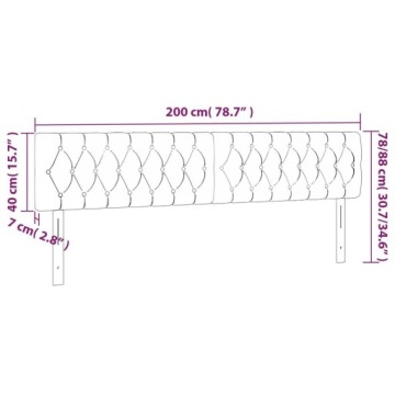 vidaXL Изголовье кровати со светодиодной подсветкой, темно-серое, 200x7x78/88 см, ткань