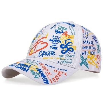 Snapback Graffiti Czapka Baseballowa Unisex Regulowana Bawełna
