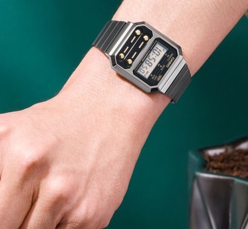 ЧАСЫ CASIO VINTAGE A100WEGG со светодиодной подсветкой в ​​стиле ретро-игр + КОРОБКА