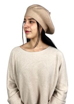 Klasyczny beret francuski, beret damski na jesień na zimę wygodny elegancki