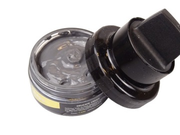 Pasta krem woskowy DELICATE CRAM z gąbką do butów 50 ml jasno szary 114