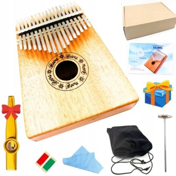 Zestaw KALIMBA PRO jasne drewno ornament GRATISY