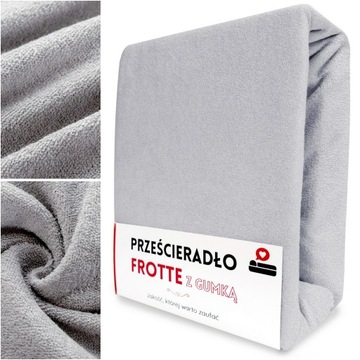 Prześcieradło z gumką 160x200 bawełniane FROTTE Gaja na materac SZARE