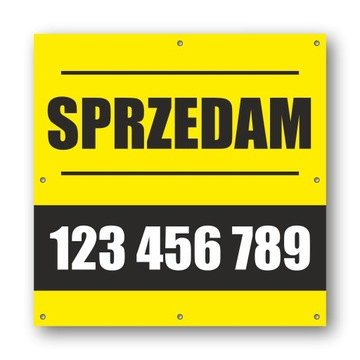 BANER REKLAMOWY SPRZEDAM WYNAJMĘ DOM DZIAŁKĘ MIESZKANIE 100X100, Plandeka