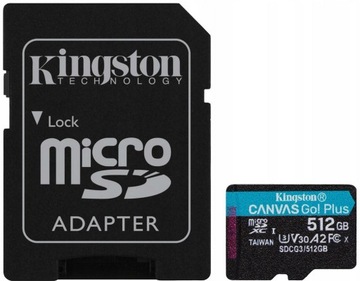 Кингстон | Карта памяти microSD | Холст, вперед! Плюс | 512 ГБ | микроSDHC/SDXC