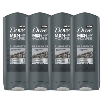 Dove Men Żel pod Prysznic Charcoal Węglem 4x400ml