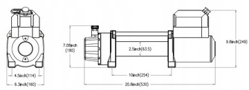 ЛЕБЕДКА 12000LBS 12В ДЛЯ ЭВАКУАТОРОВ 5,4 ТОННЫ