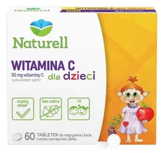 Naturell Witamina C dla DZIECI 50mg 60 żujek jabłk