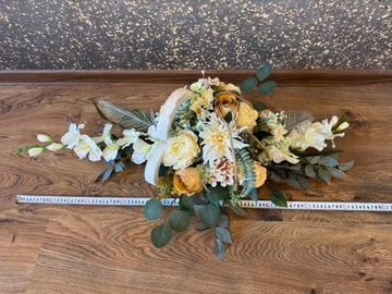 СОСТАВ букет КРЕМОВЫЙ НАБОР для могилы кладбище СЕРДЦЕ