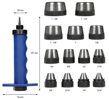 НАБОР ФРЕЗ РЕЗЕЗЫ ДЛЯ ПРОКЛАДОК РЕЗИНОВЫЙ ЧЕХОЛ 5-35 ММ 14 EL
