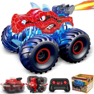 Monster truck, Terénní auto na dálkové ovládání, rozprašování, Červené