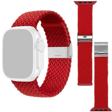 Pasek Elastyczny z Zapięciem CZERWONY do Apple Watch Ultra 2