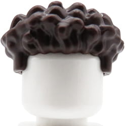 LEGO włosy figurki - męskie, c. brązowe, kręcone