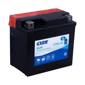 Аккумулятор Exide AGM12-5 / YTX5L-BS 4 Ач, 70 А