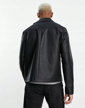 Asos Design NG7 kkn czarna kurtka imitacja skóry ramoneska zip S