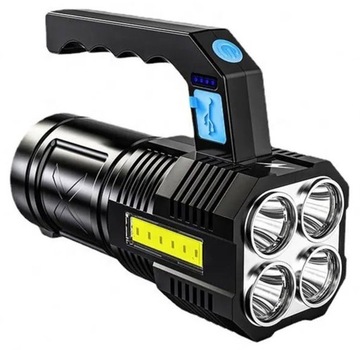 LATARKA LED AKUMULATOROWA SZPERACZ MOCNY 4 TRYBY USB AKU ZOOM IPX4 ZD102