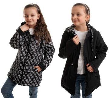 KURTKA PARKA WIOSENNA dziewczęca DWUSTRONNA r.158 cm