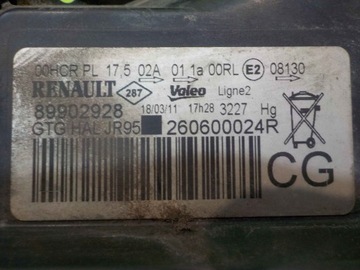 RENAULT GRAND SCENIC III 11R SVĚTLO LEVÝ PŘEDNÍ 89902928