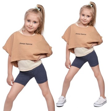 DZIECIĘCE LEGGINSY 1/2 GETRY DZIEWCZĘCE JEANS 116