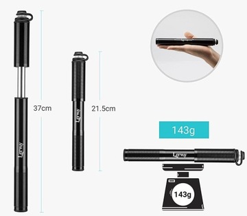 АЛЮМИНИЕВЫЙ ВЕЛОСИПЕДНЫЙ НАСОС 160PSI / 11BAR СУПЕР ЛЕГКИЙ И МАЛЕНЬКИЙ