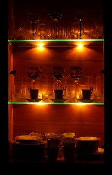 12x LED RGB клипсы для стеклянных полок КОМПЛЕКТ