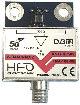 WZMACNIACZ antenowy LNA-188 5G DVB-T2 do 150km