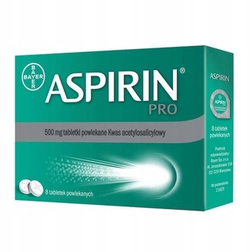 Aspirin PRO 500 mg aspiryna 8 tabletek powlekanych