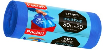 Worki na śmieci PACLAN MULTITOP 80 L MOCNE 20 SZT.
