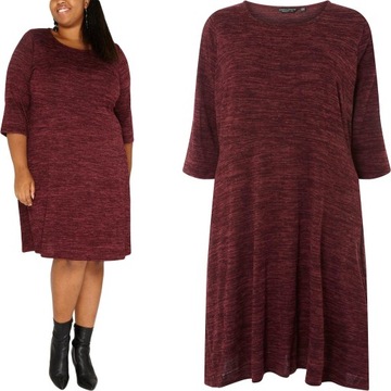 Dorothy Perkins Bordowa Sukienka Midi Plus Size 48