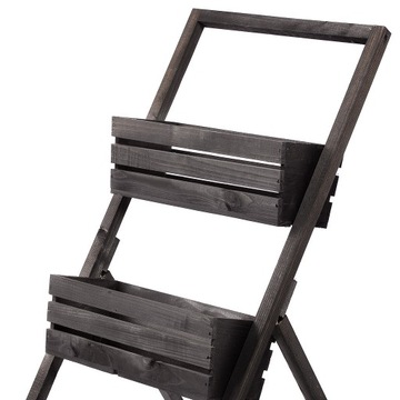 KWIETNIK STOJĄCY DREWNIANY KASKADOWY CZARNY WIELOPOZIOMOWY STOJAK NA KWIATY