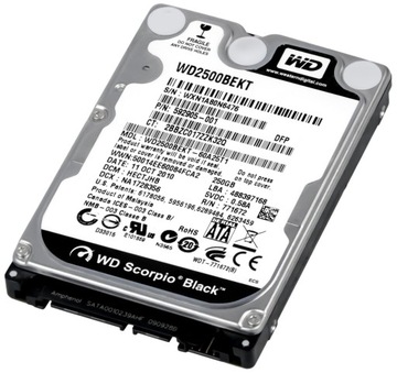 WD BLACK 250GB 7.2K 16MB SATA II 2.5'' WD2500BEKT