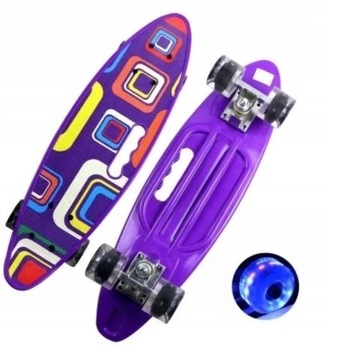 СКЕЙТБОРД FISK BOARD КОЛЕСА СВЕТОДИОДНОЕ ОСВЕЩЕНИЕ RGB USB РЫБНАЯ ДОСКА ДЛЯ ДЕТЕЙ