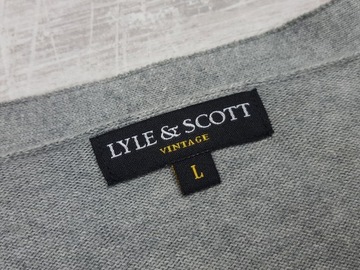 LYLE & SCOTT VINTAGE COTTON CARDIGAN PÁNSKY SVETER ŠEDÁ ORIGINÁL veľ. L