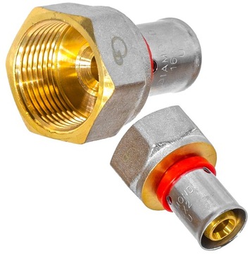 ZŁĄCZKA MUFOWA ZAPRASOWYWANA PEX ALUPEX FI 16x3/4 GW MOCNY MOSIĄDZ DIAMOND