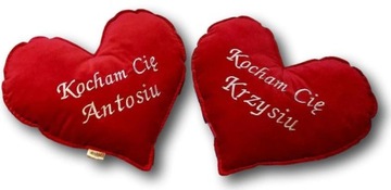 Подушка-сердечко бархатная вышивка ко Дню святого Валентина ваш текст ПОСВЯЩЕНИЕ сувенирная вышивка