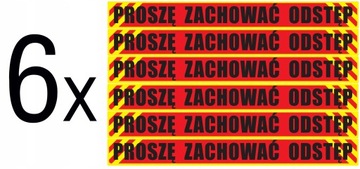Naklejka na podłogę - zachowaj odstęp - 6szt
