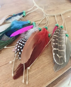 Повязка для волос, венок с перьями, перья, бусы, ремешок, бохо, индийский, хипи