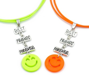 2x подвеска лучших друзей Forever Smiley Smile Bff