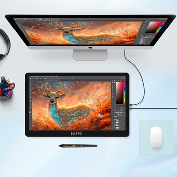 Профессиональный графический планшет BOSTO BT-19UHD с пером 16384 st 18,4