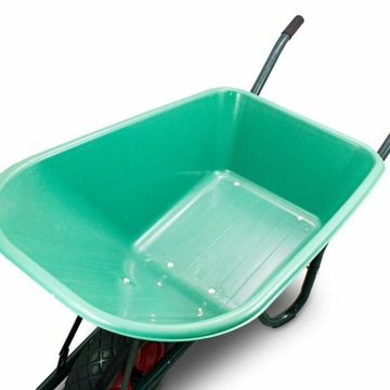 Садовая/строительная тачка одноколесная PU 100л 250кг чаша из ПВХ черные колеса