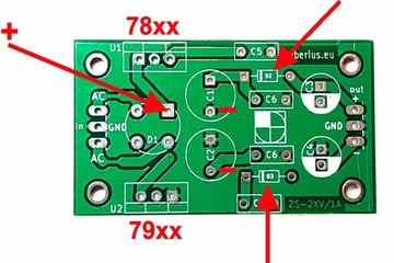 ZASILACZ SYMETRYCZNY dwa napięcia DIY, -12V i +12V